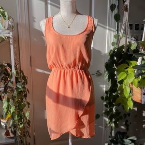Bershka - NWT Semi-Sheer Slip Mini Dress Coral